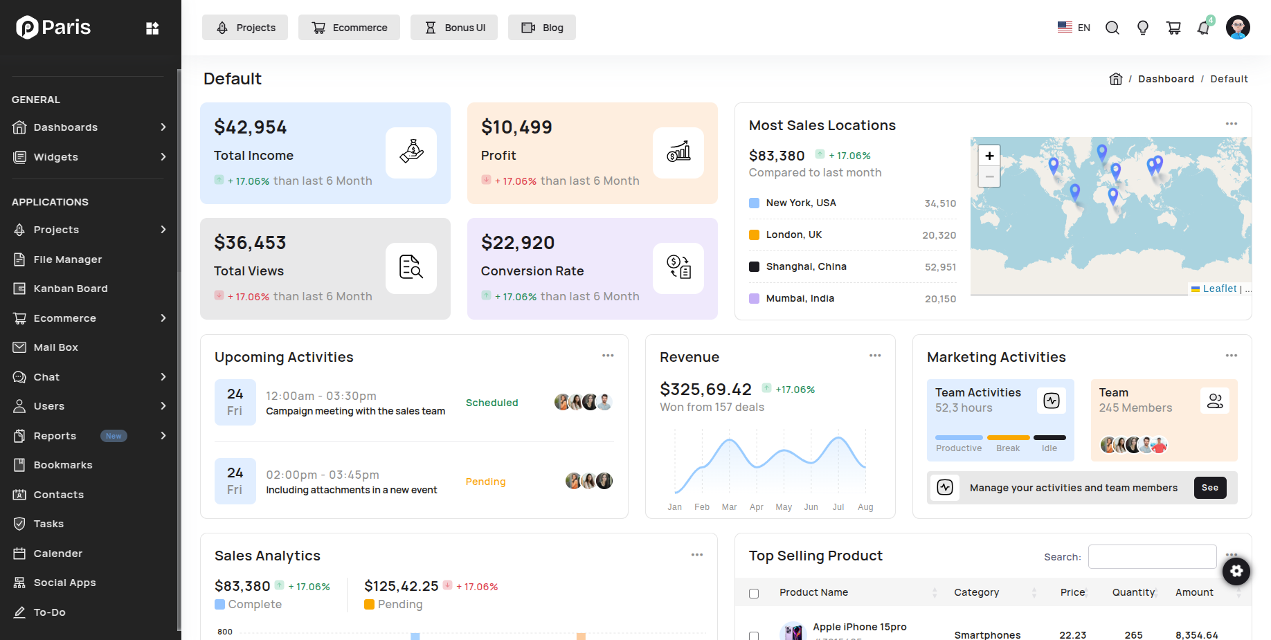 Light Layout With dark Sidebar