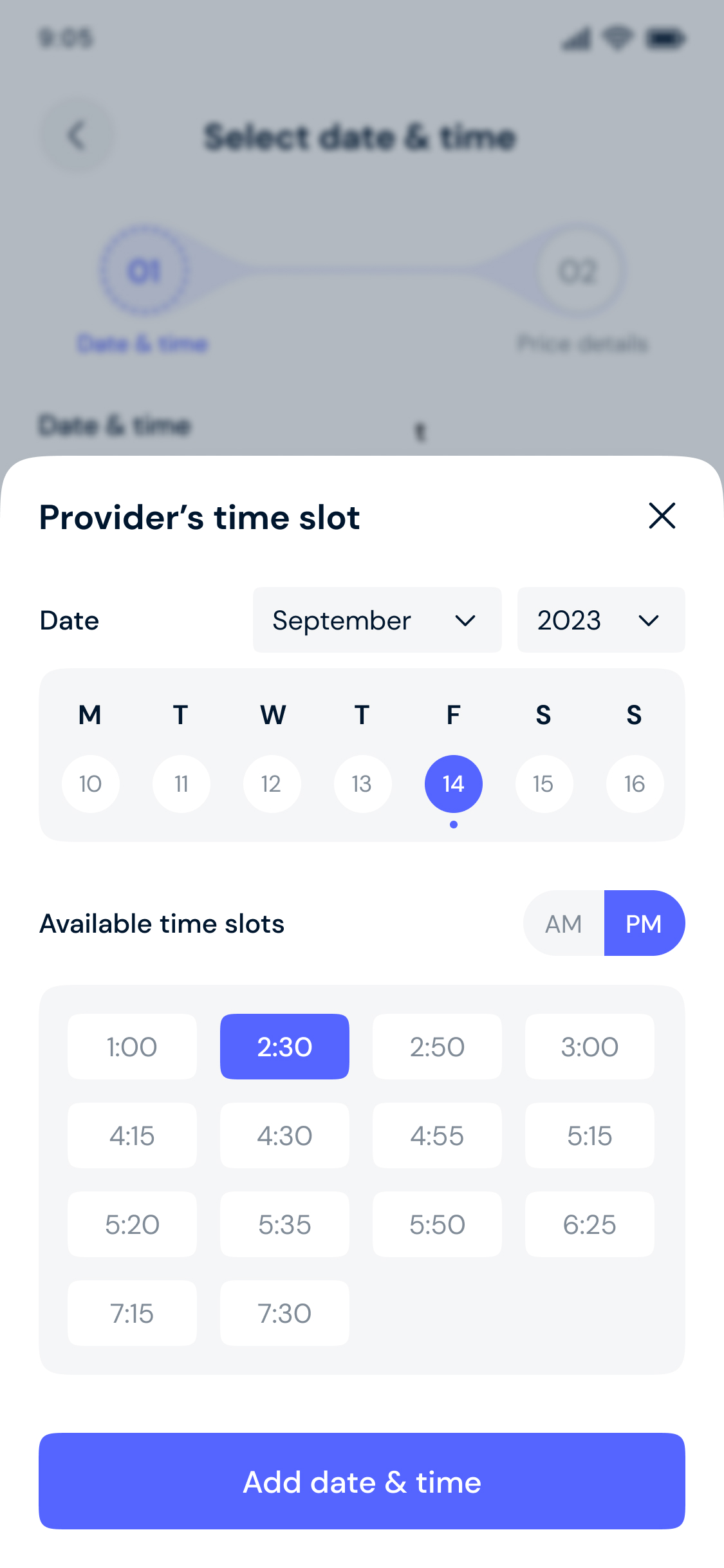 Time slot - Fixit Documentation