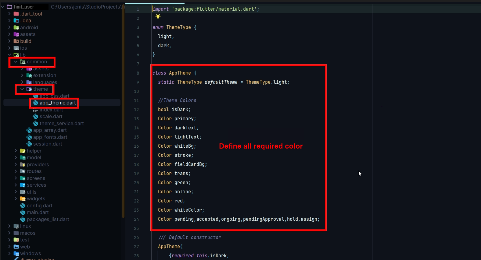 Change App Color - User App - Fixit Documentation