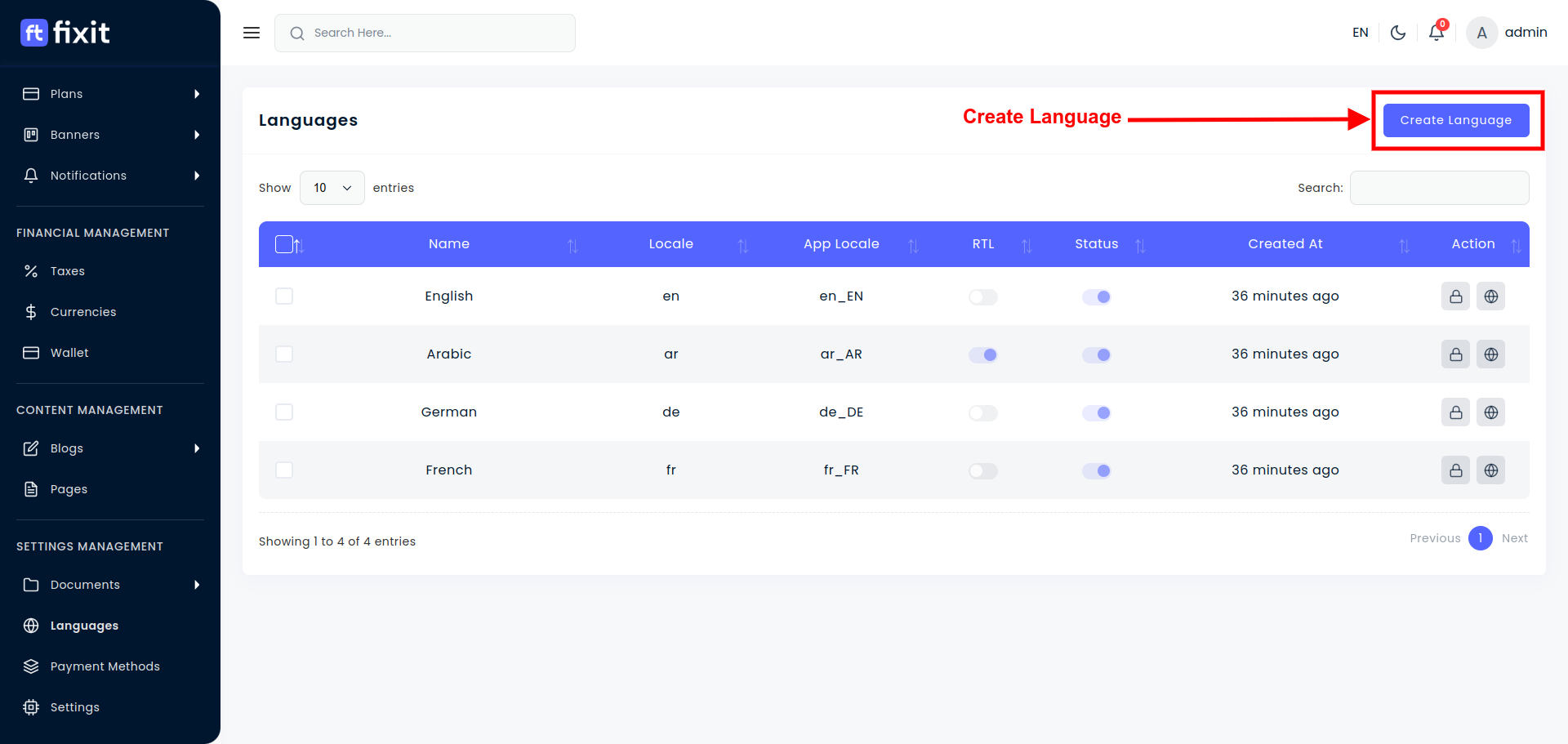 Language - Fixit Documentation