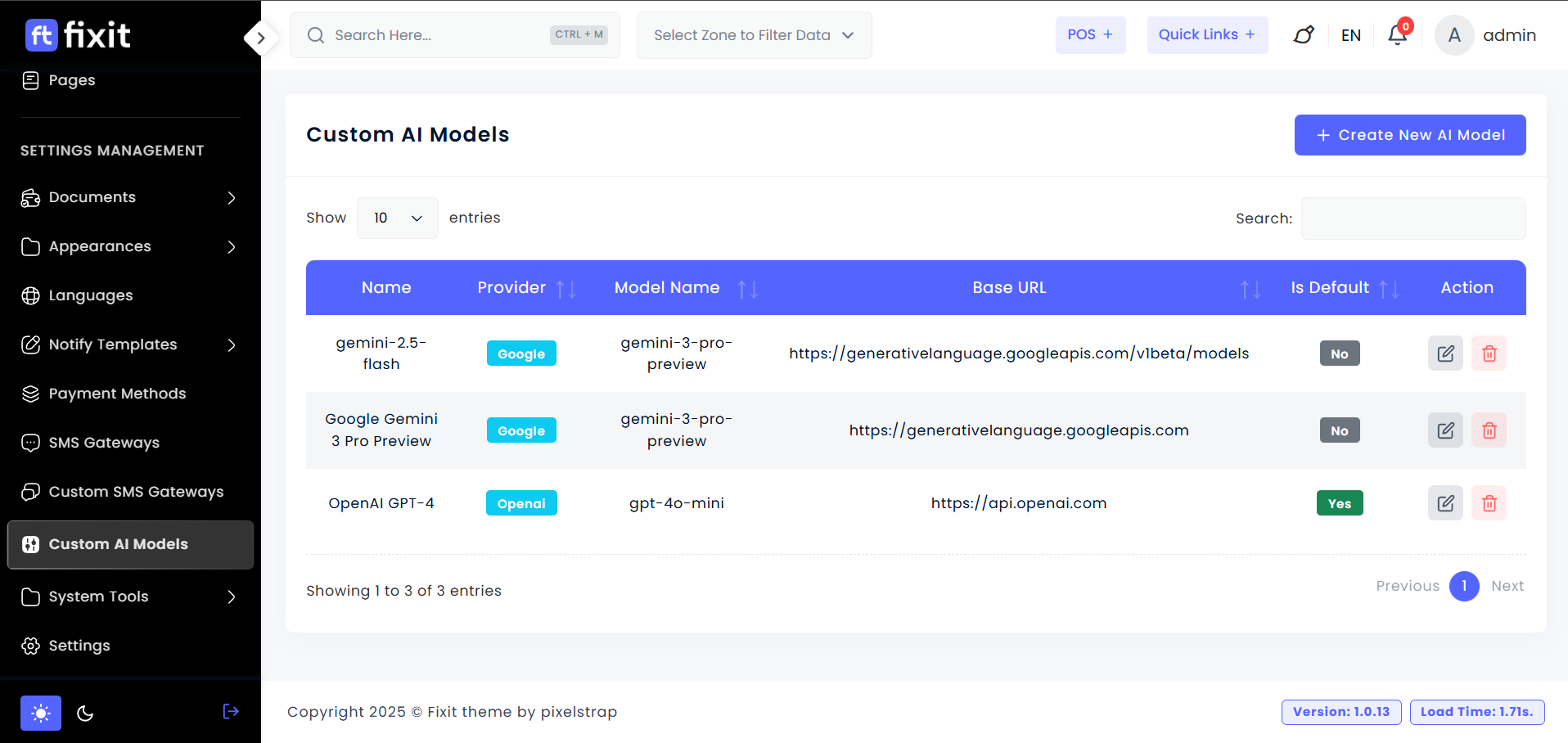Custom AI Models - Fixit Documentation