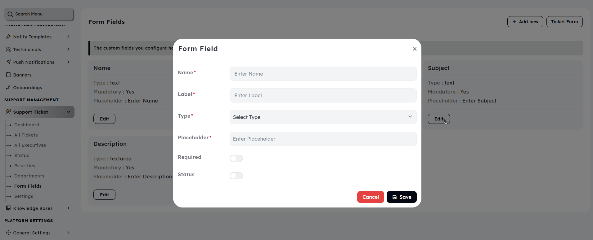 Custom Fields - TaxiRide Documentation