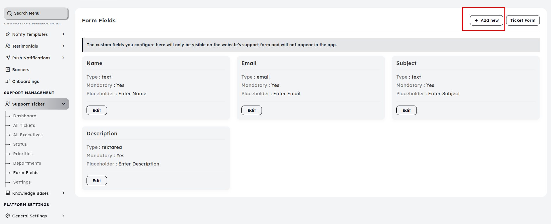 Custom Fields - TaxiRide Documentation