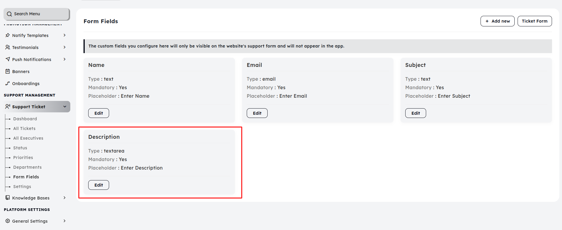 Custom Fields - TaxiRide Documentation