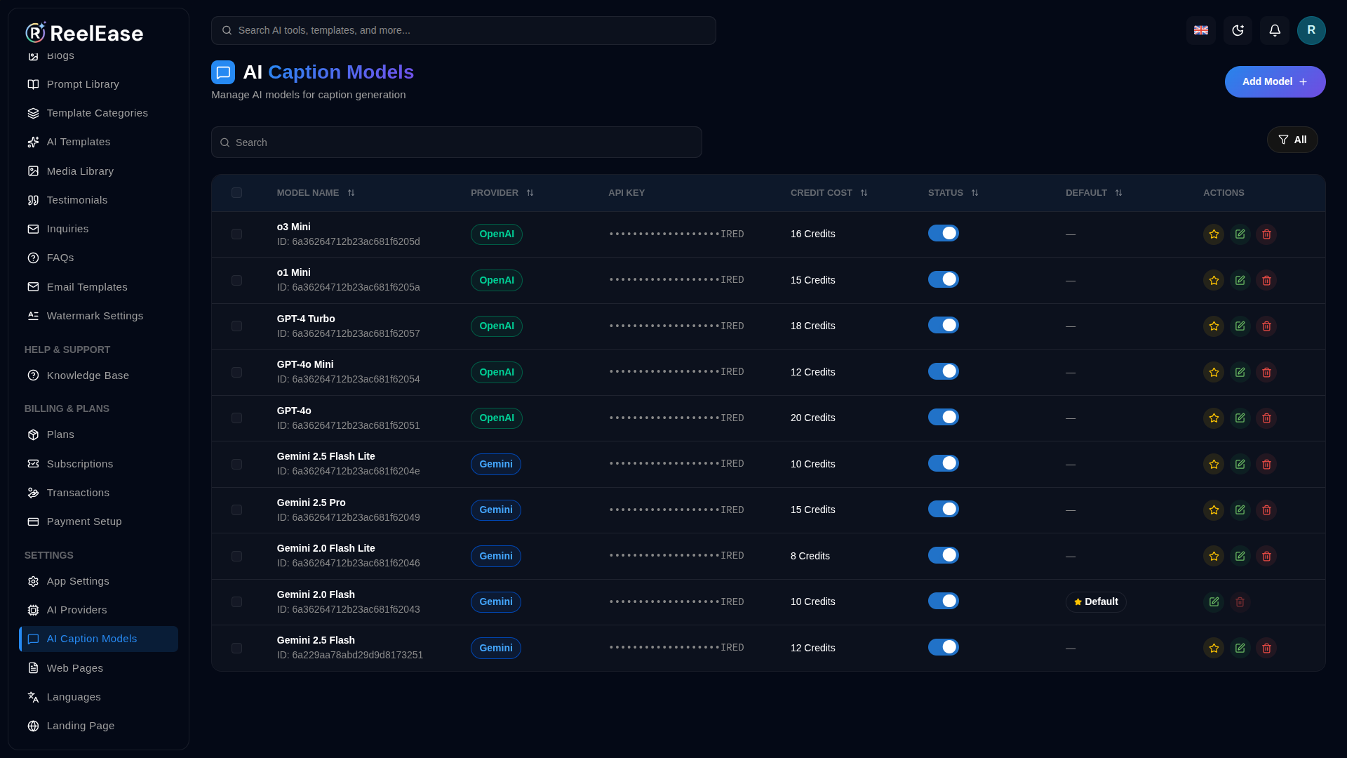AI Caption Models List