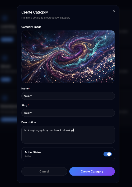 Create/Edit Template Category Modal