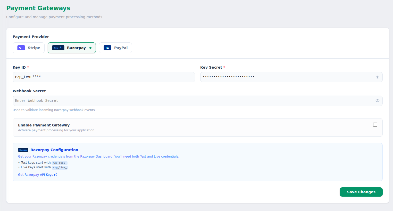 Payment Gateways - WAPI Documentation