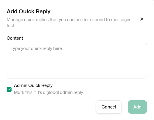 Manage Quick Replies - WAPI Documentation