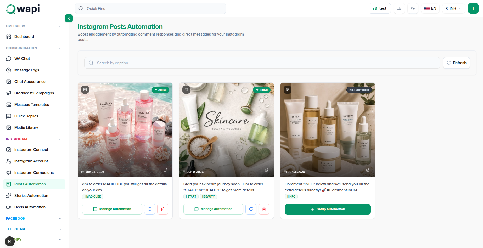 Instagram Posts Automation - Wapi documentation