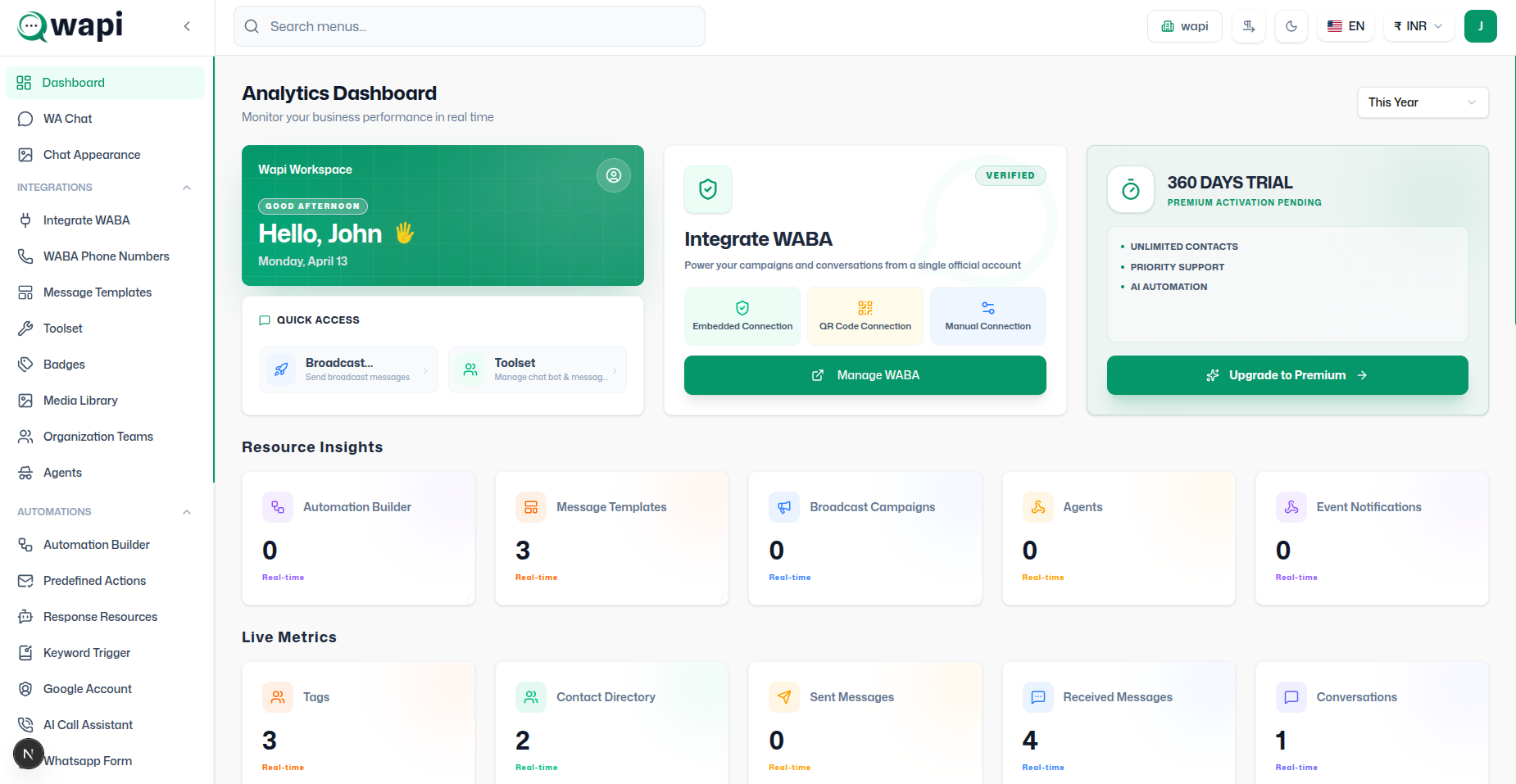 Frontend Dashboard - Wapi documentation