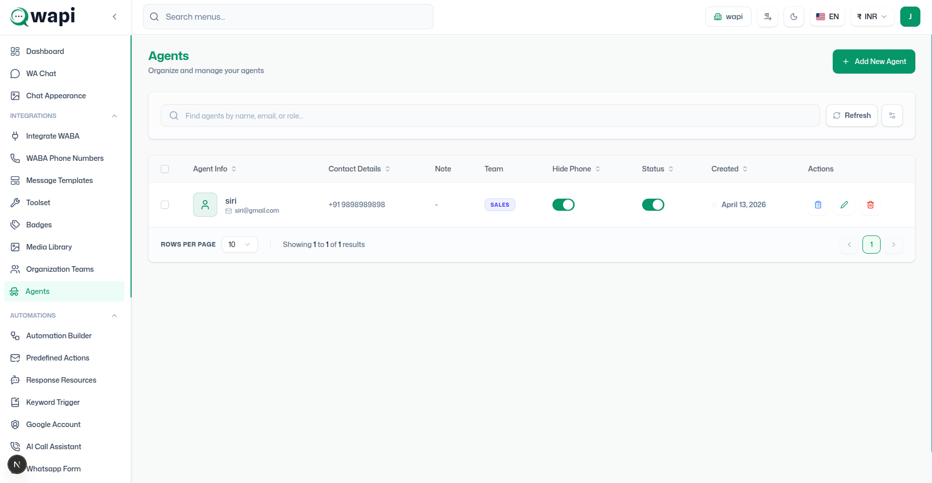 Agent Management - Wapi documentation