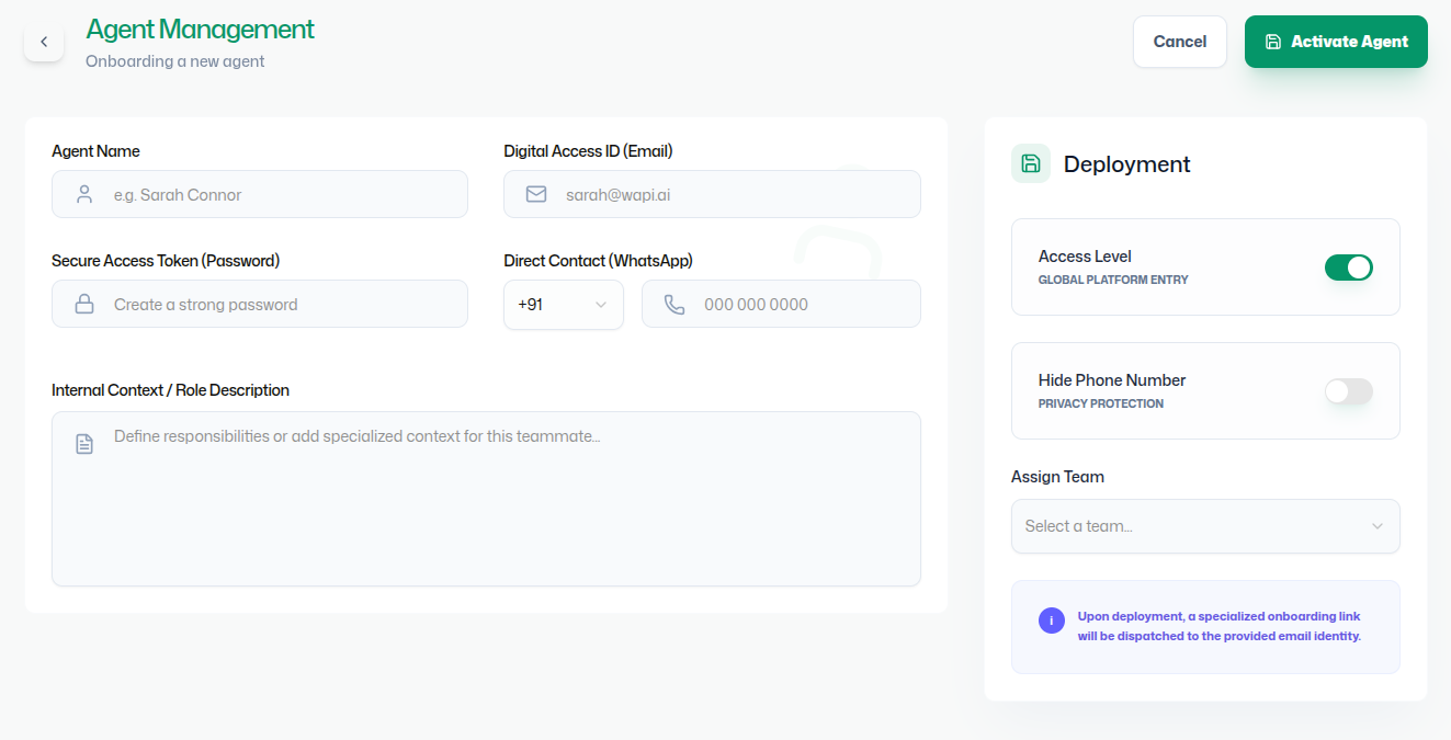 Agent Management - Wapi documentation