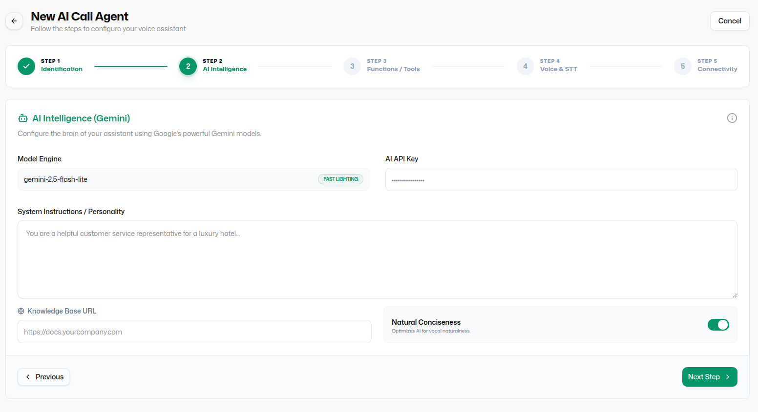 AI Call Assistant - Wapi documentation