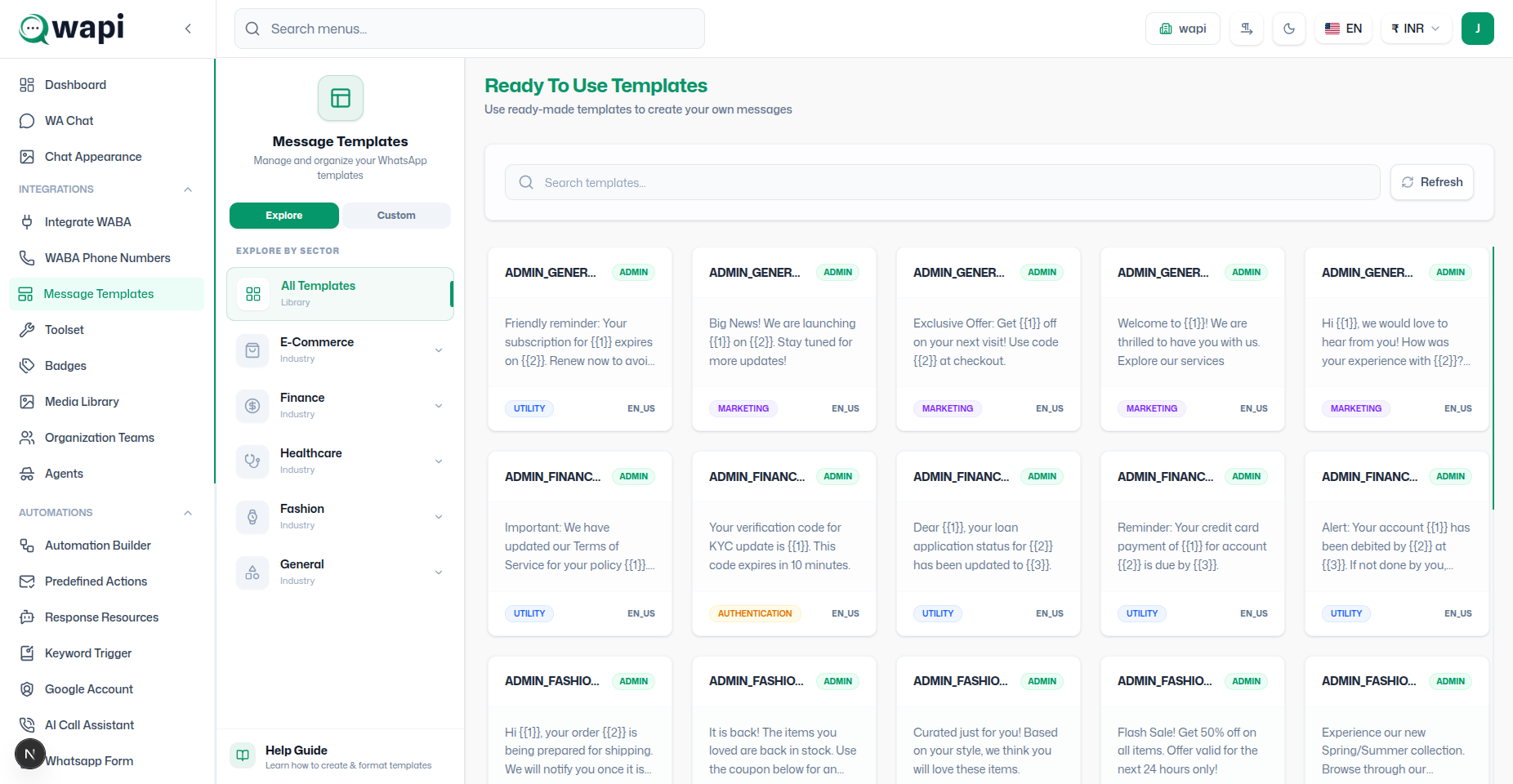 WhatsApp Templates - Wapi documentation