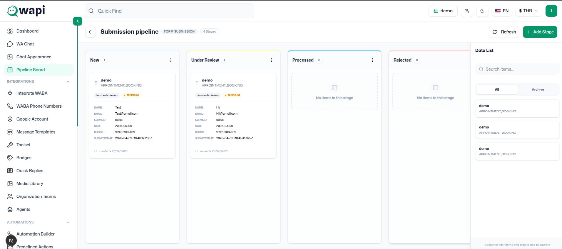 Pipeline Board - Wapi documentation