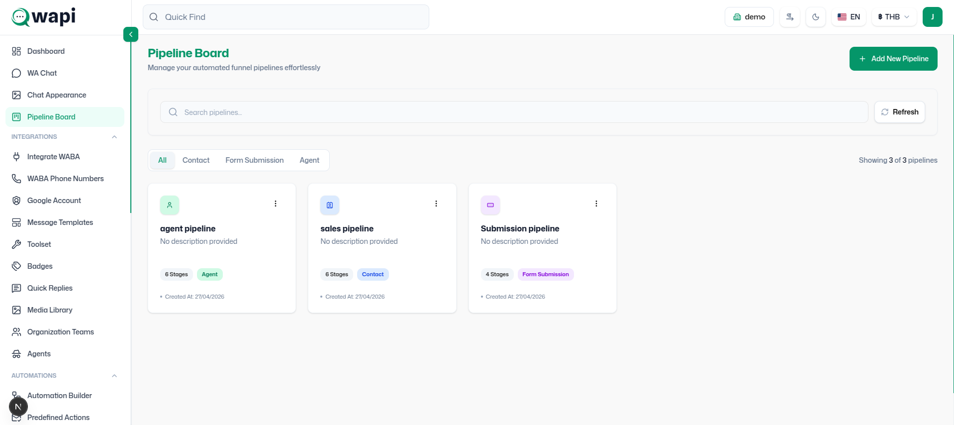 Pipeline Board - Wapi documentation