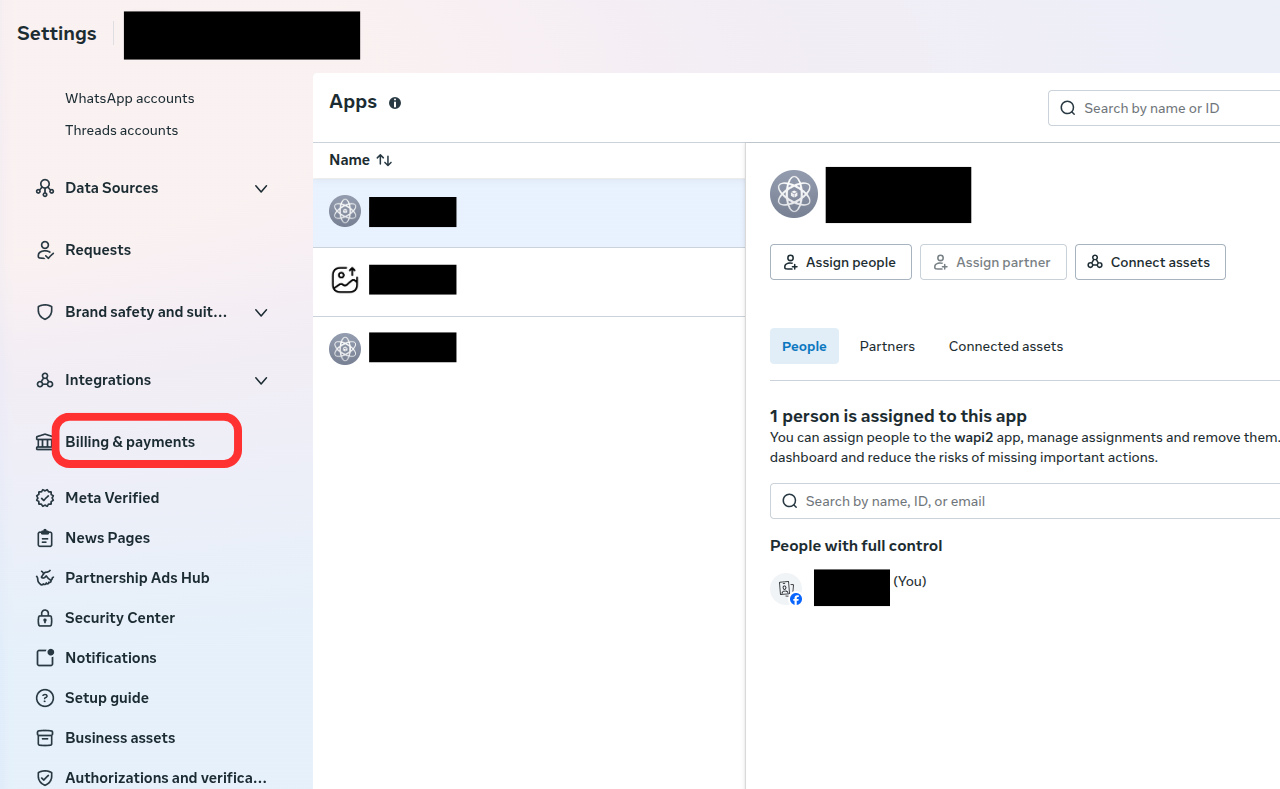 Meta Billing & Payment Setup - Wapi documentation