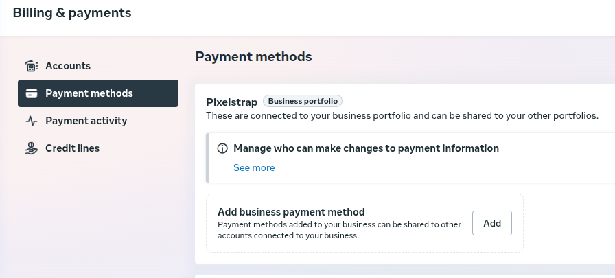 Meta Billing & Payment Setup - Wapi documentation